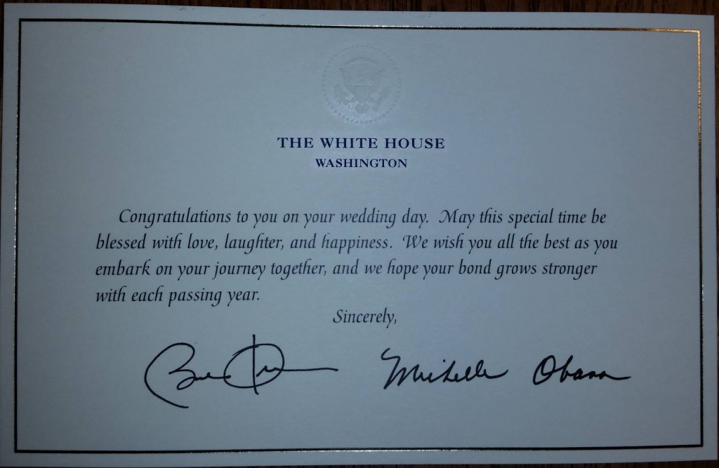 White House wedding invitation response