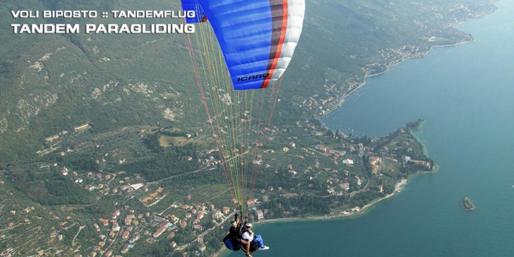 Tandem paragliding from the mountaintop